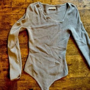 Abercrombie and Fitch, gray sweater bodysuit